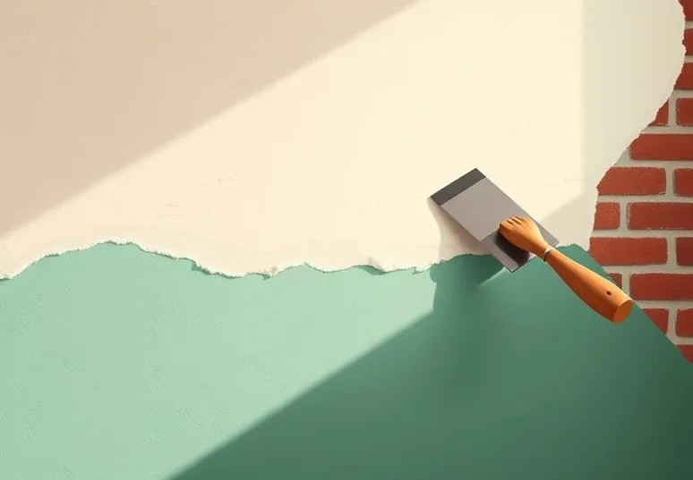 Application d'un enduit décoratif à la lisseuse sur un mur