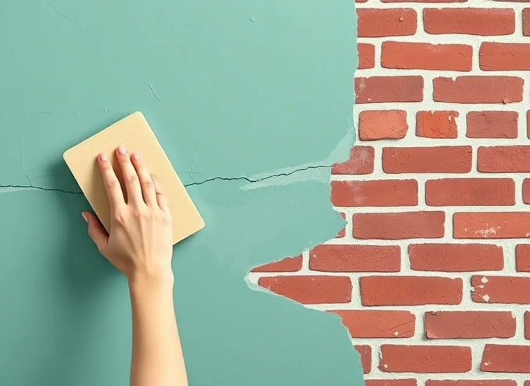 Ponçage et rebouchage des fissures avant mise en peinture
